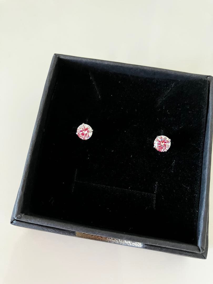 まさみ様用CZダイヤモンド スタッドピアス K14WG 14金 一粒ダイヤモンド