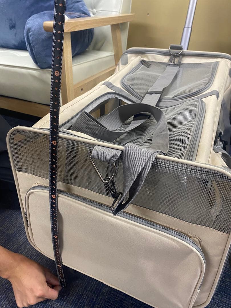 新品　未使用　猫用　犬用　ペットカート ベージュ　ペットキャリー　2匹