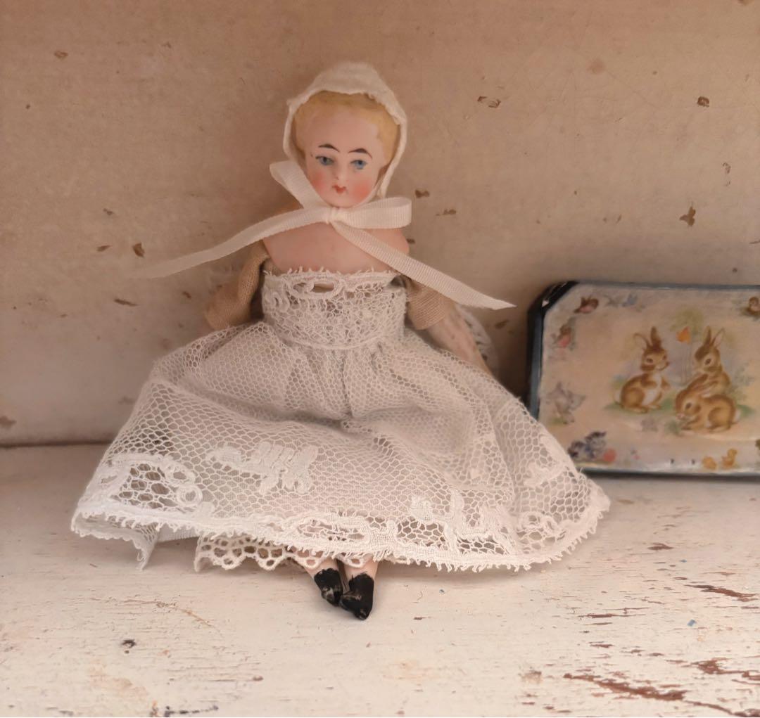 ❤︎10cm 小さチャイナヘッドドール 1900年　アンティーク　ビスクドール