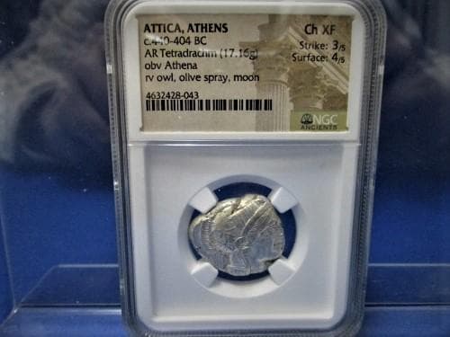 古代アテネ テトラドラクマ銀貨／アテナとフクロウ／NGC鑑定済の本物保証