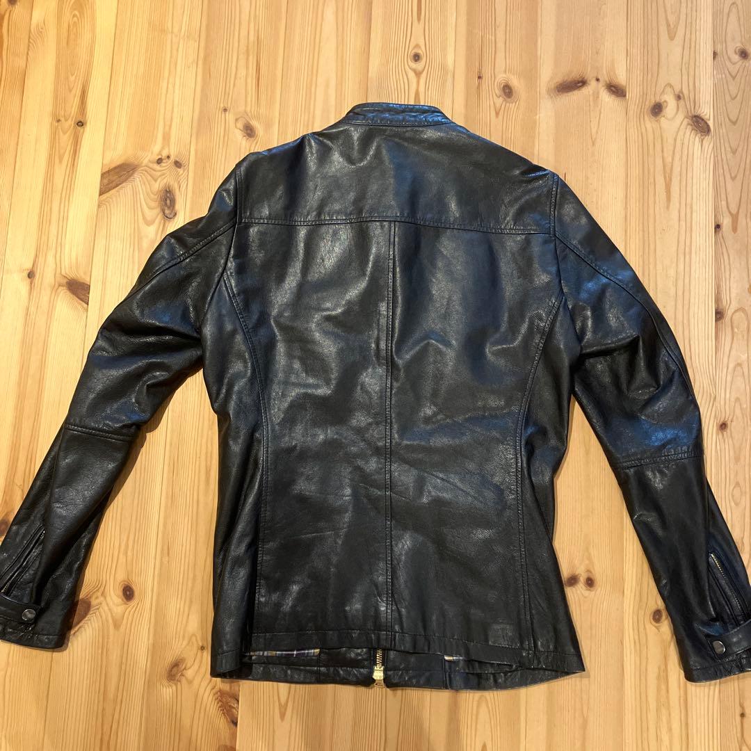 R. NEWBOLD ブラックレザーシングルライダースジャケット M