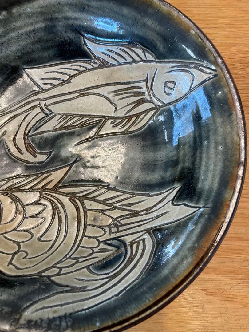 金城次郎 壺屋時代 魚紋皿／直径22cm 民藝