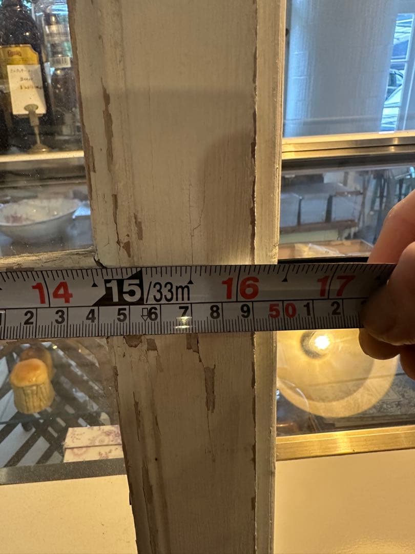 木製アンティーク窓 ガラス入り ホワイト