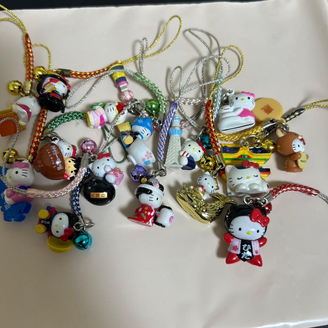 ハローキティ　ご当地　キティ　根付け　まとめ売り　15個　金閣寺　芦ノ湖　シカ