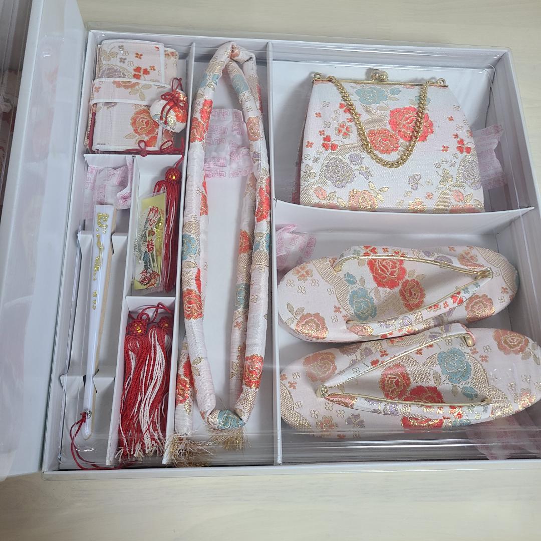 七五三帯 はこせこセット　7歳　ピンク系　8点セット