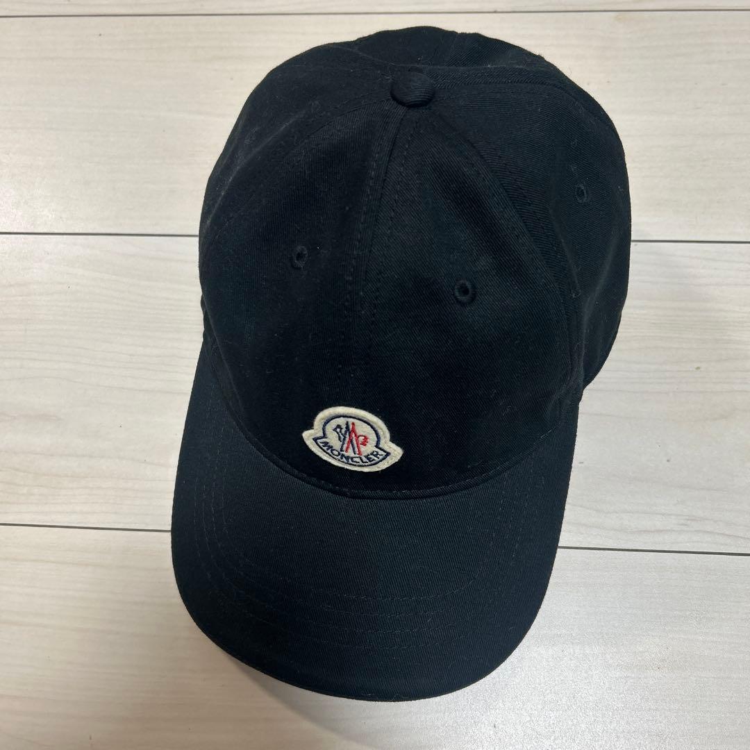 MONCLER コットン ベースボールキャップ ブラック