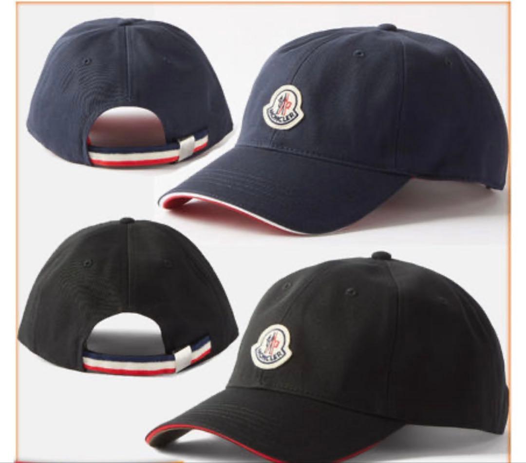 MONCLER コットン ベースボールキャップ ブラック