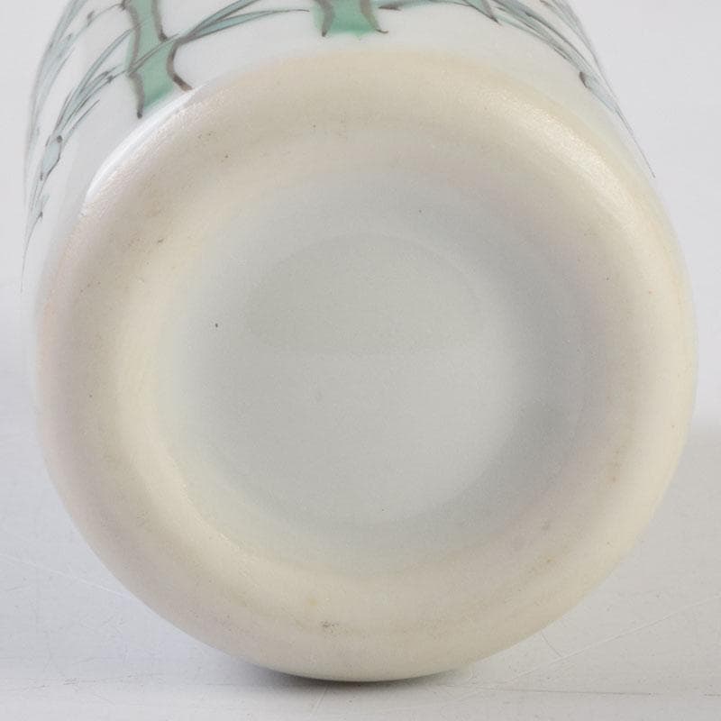 茶道具　渋草焼　渋草柳三作　色絵竹文　茶布筒　共箱　V　8990