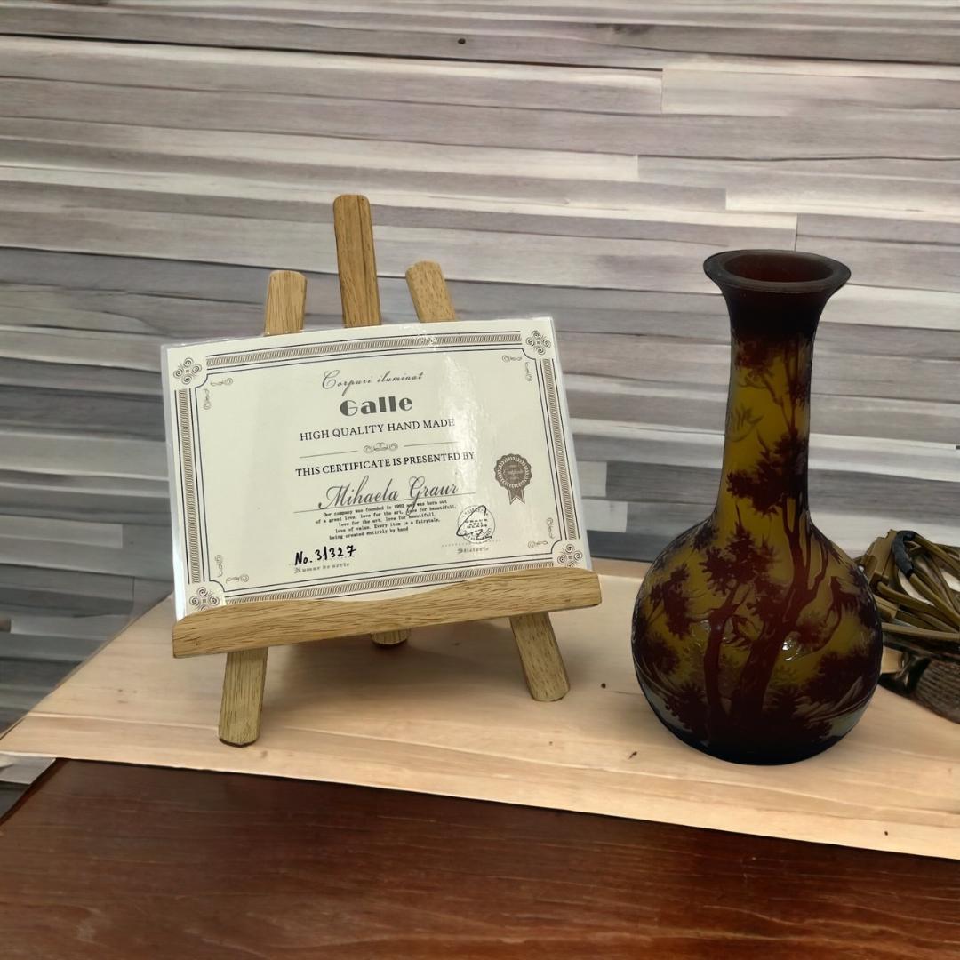 エミールガレ　鶴首型　照明　高さ24cm 被せガラス