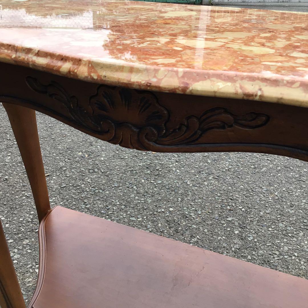 大理石天板の西洋家具テーブル　コンソール テーブル 花台 アンティーク