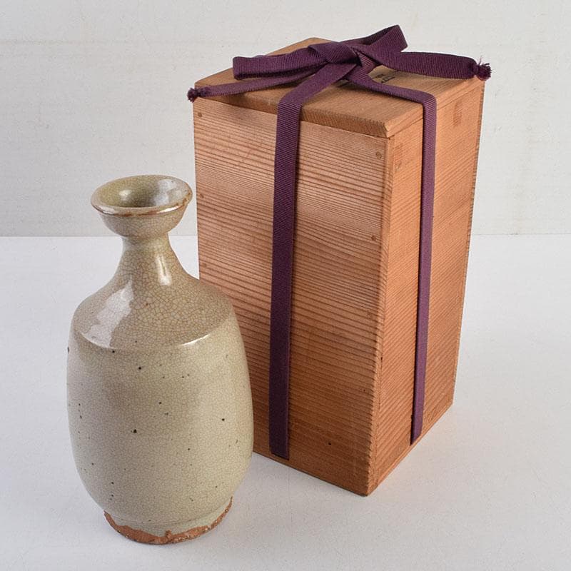 朝鮮美術　李朝　白磁　徳利　時代箱　M　R9399