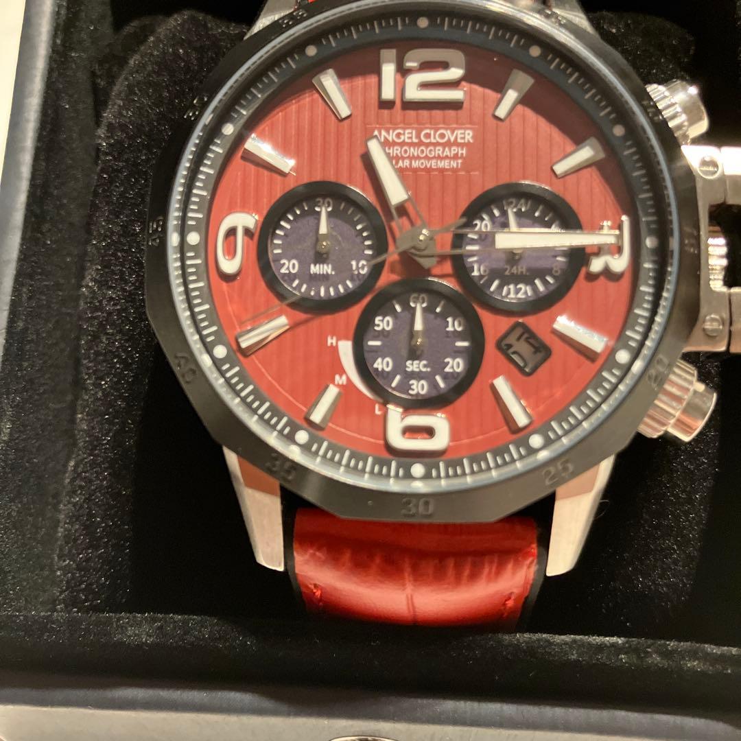 エンジェルクローバー 腕時計レッド　ソーラークォーツ【未使用品】