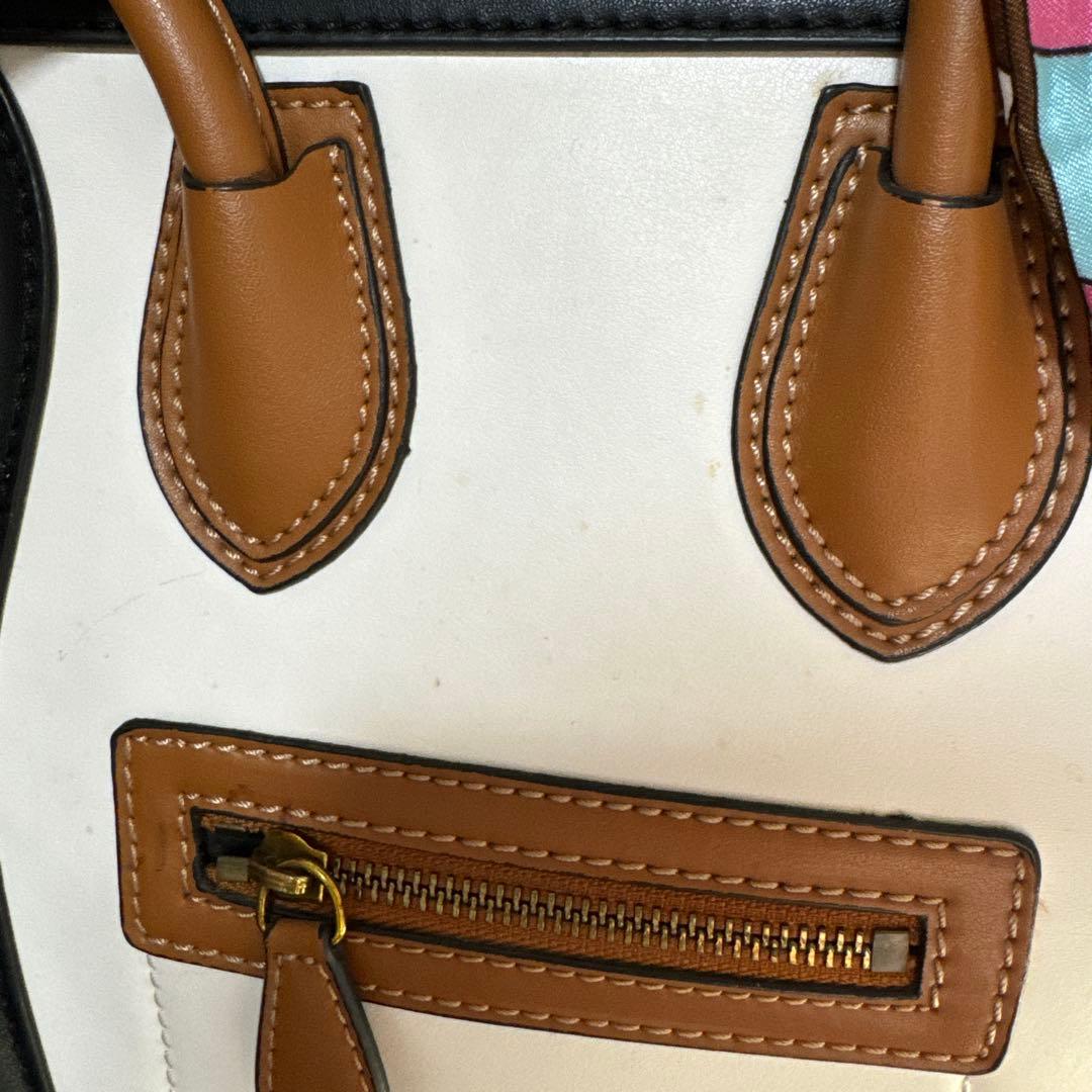 ハンドバッグ ホワイト/ブラウン/ブラック