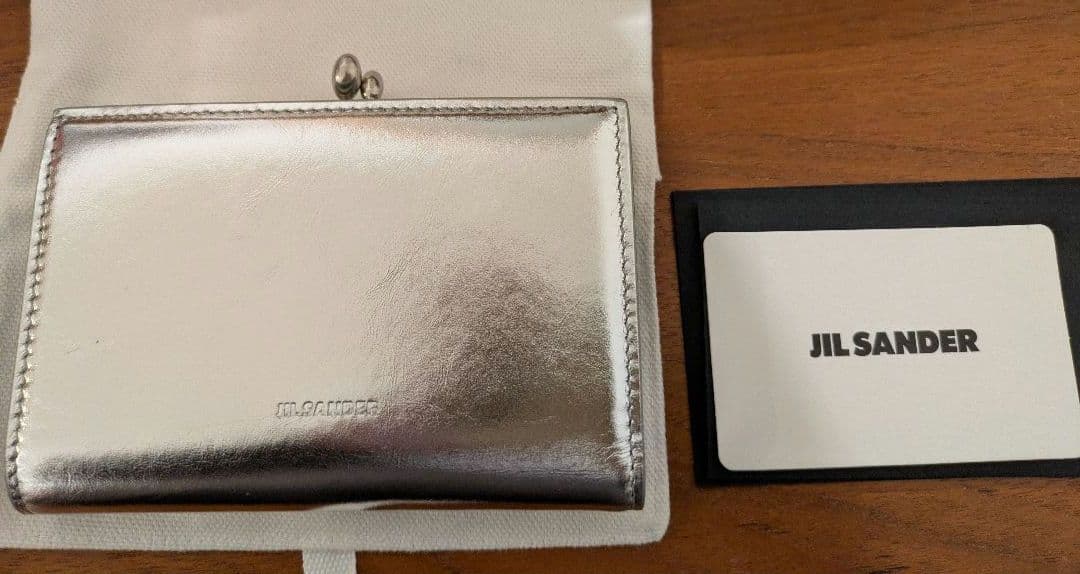 JIL SANDER ジルサンダー シルバー 二つ折り財布 保存袋付き