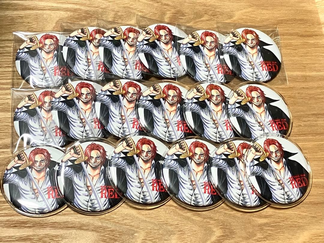 ONEPIECE ワンピース RED マット 缶バッジ シャンクス 18個セット