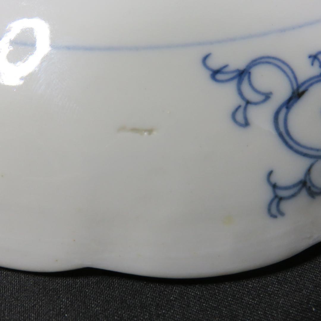 中皿 5枚 金彩 色絵付 歪み 窯傷 松竹梅 花文様 唐草 江戸 明治