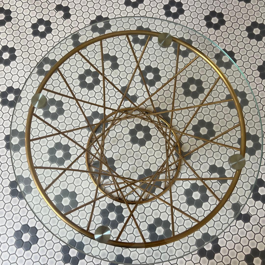 Francfranc マーリア サイドテーブル （クリア×ゴールド）