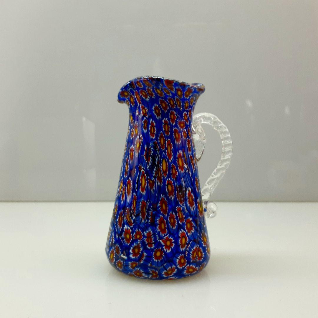MURANO ムラノ 金彩 ブルー ミルフィオリ ミルクピッチャー