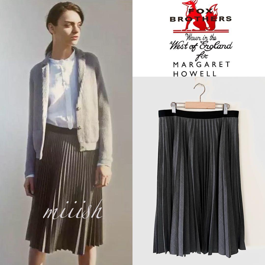 極美 マーガレットハウエル×フォックスブラザーズ アコーディオンプリーツスカート