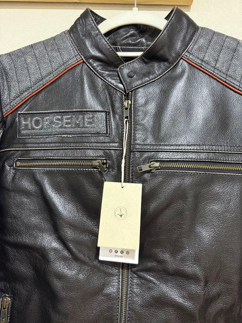 新品未使用 VIIBOY 本革ライダース M 黒 スカル刺繍 即購入OK