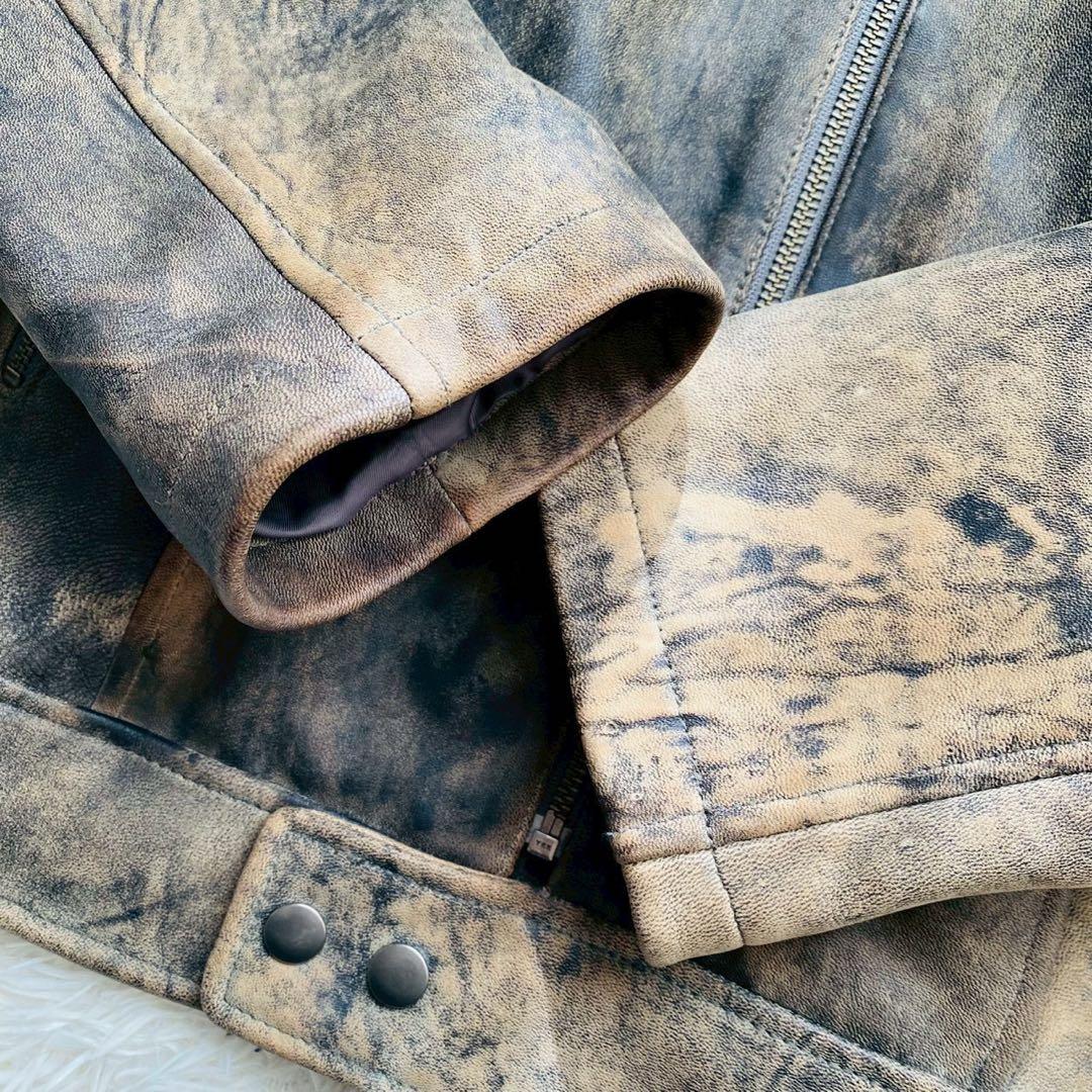 ウィンドアーマー●最上級イタリアンラムレザー●シングルライダースジャケット XL