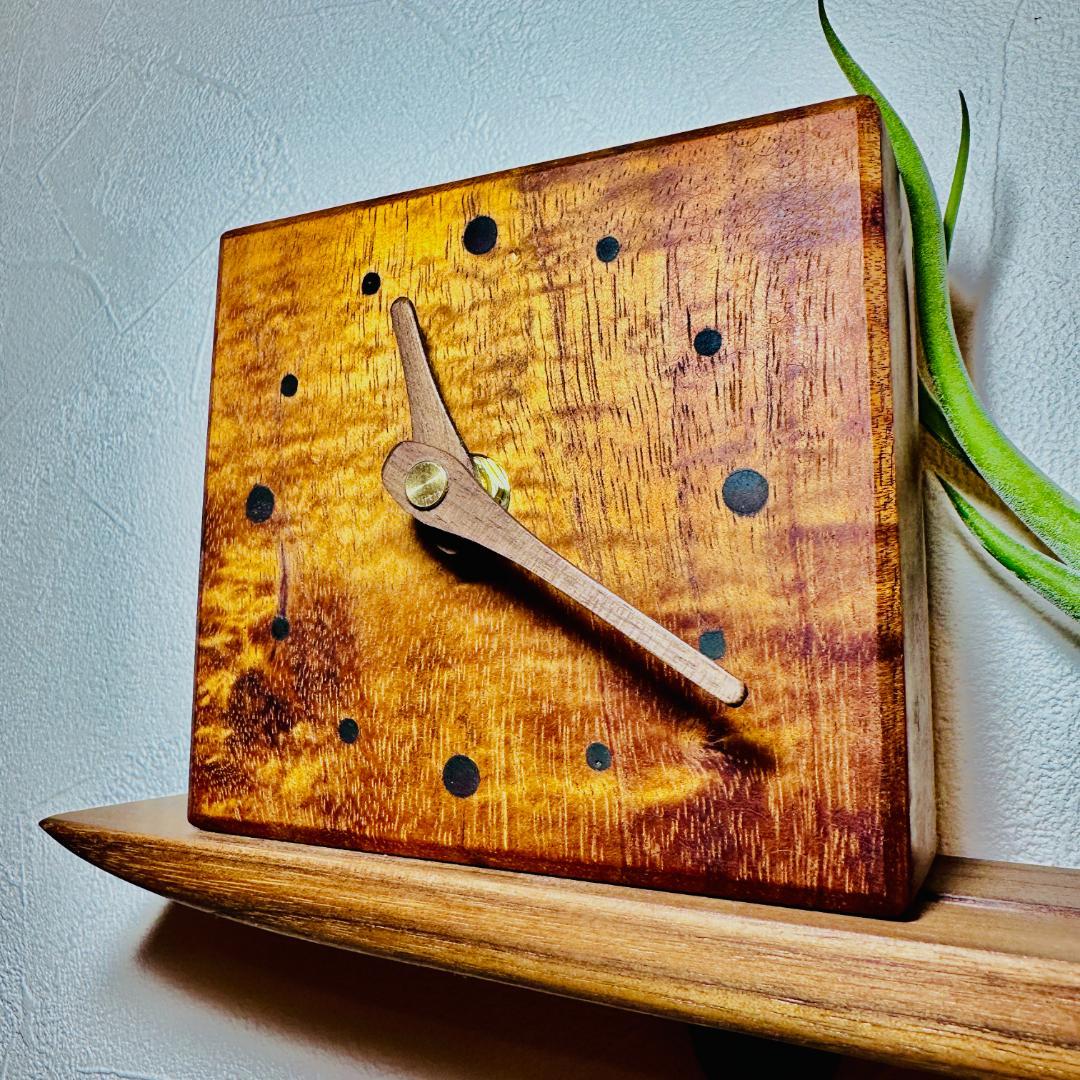 ハンドメイド ハワイアンコアウッド 置き時計