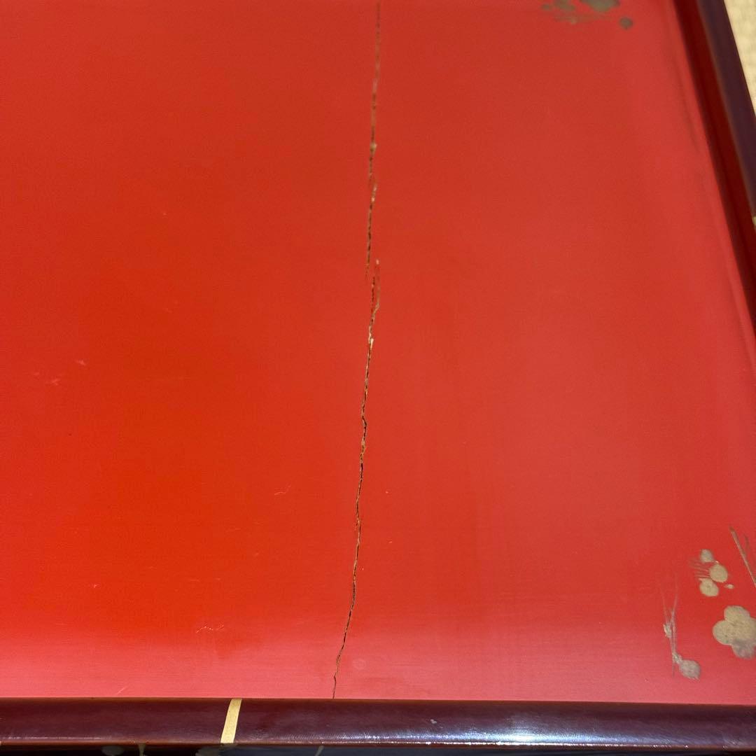 溜塗 堅地 螺鈿 蒔絵 総和台 お膳台 3段重 入れ子式/お重台木製大正昭和輪島