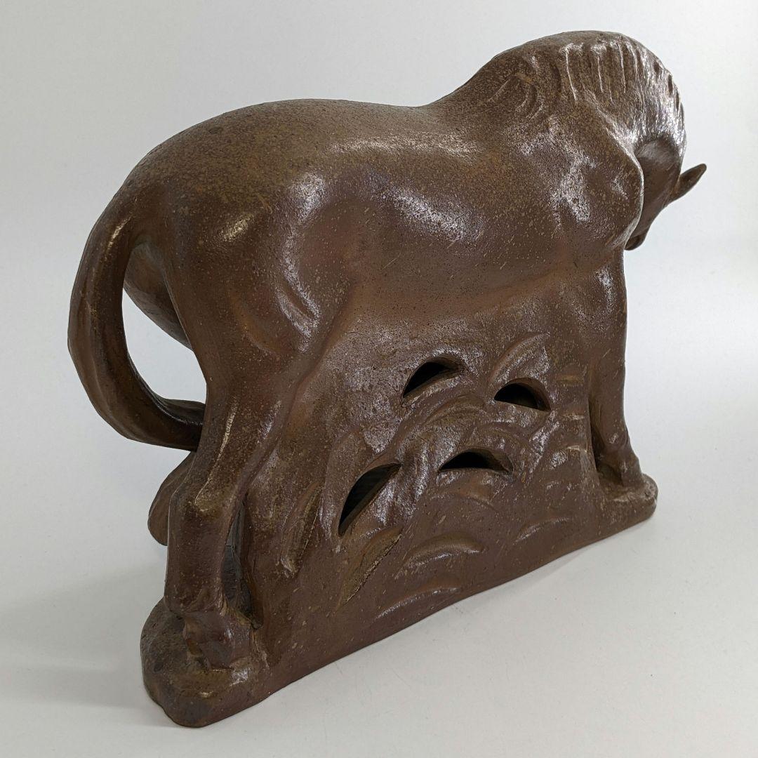 岡山県重要無形文化財 浦上善次 備前焼 午置物 干支 馬 工芸品 細工物 在銘