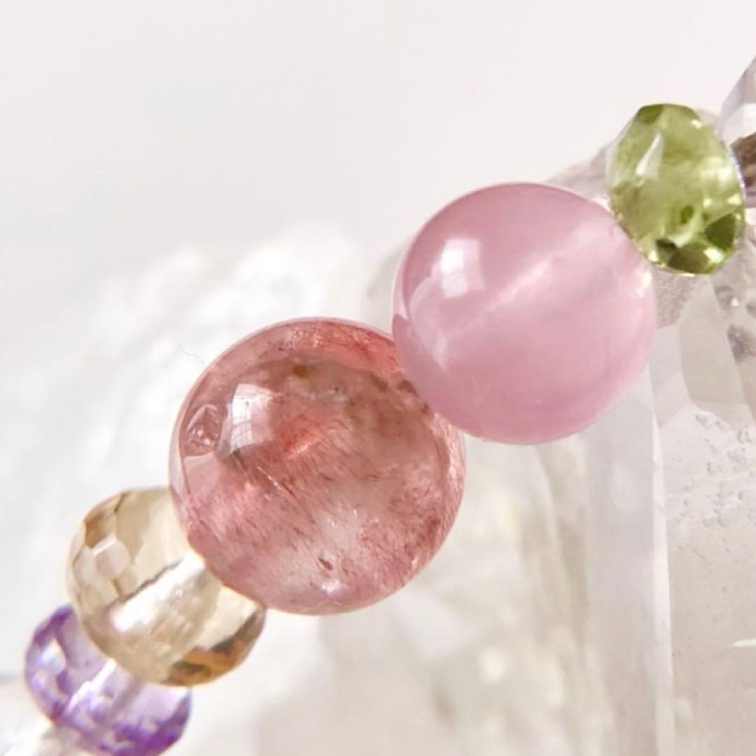 天然石★ブレスレット ストロベリークォーツ ♪ 371