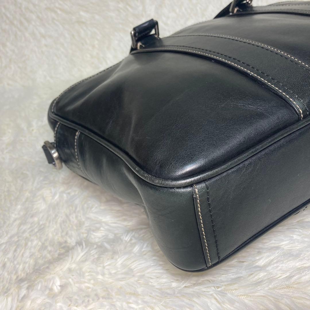 コーチ 2way ブラック レザー ビジネスバッグ 肩掛け斜め掛け F70021