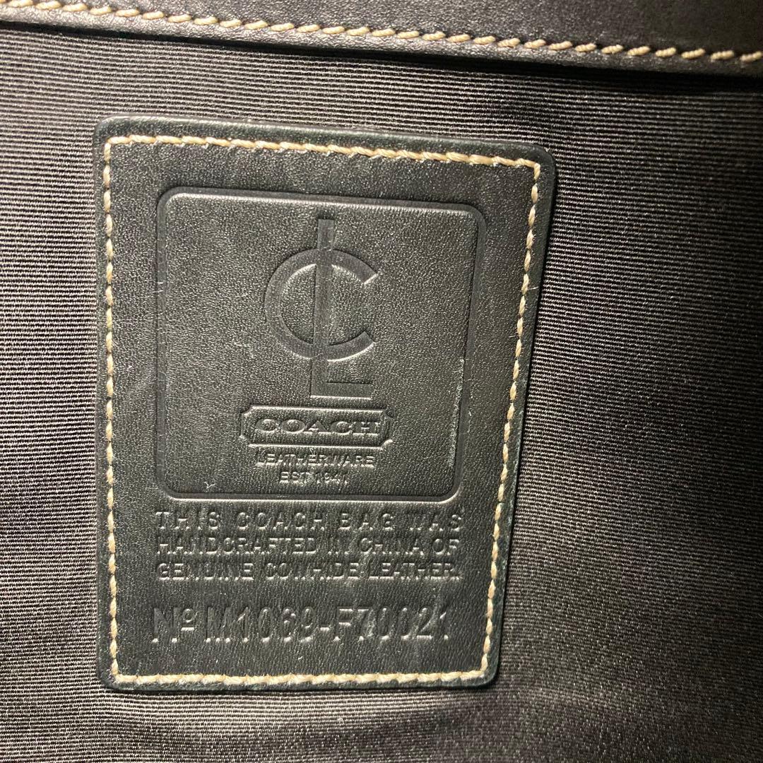 コーチ 2way ブラック レザー ビジネスバッグ 肩掛け斜め掛け F70021
