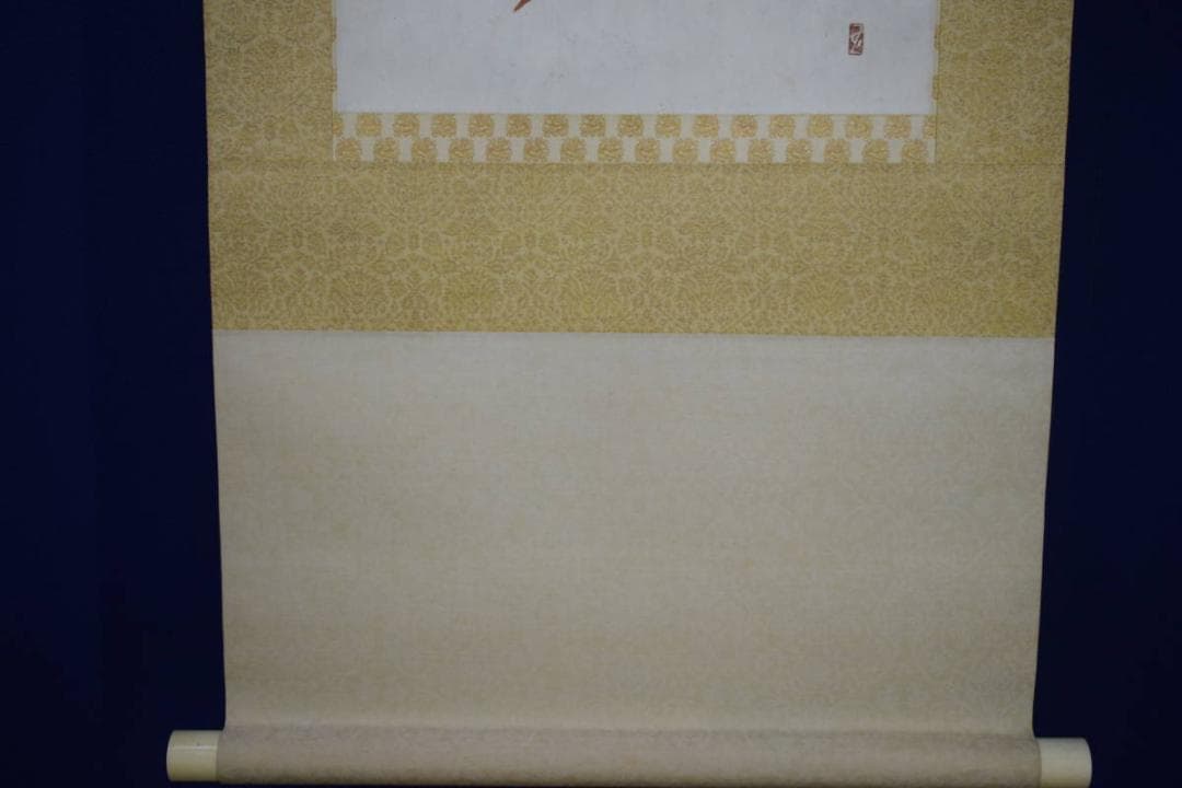 川合玉堂/笹図/桐共箱太巻箱付/布袋屋掛軸HJ-383