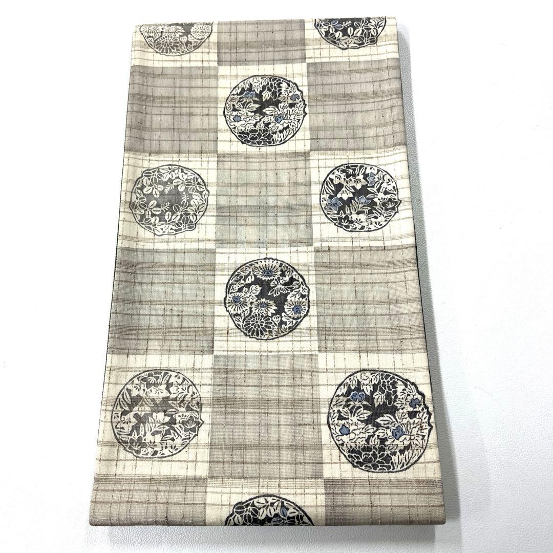 専用帯4719 ●高級 正絹 紬 型染 全通 袋帯