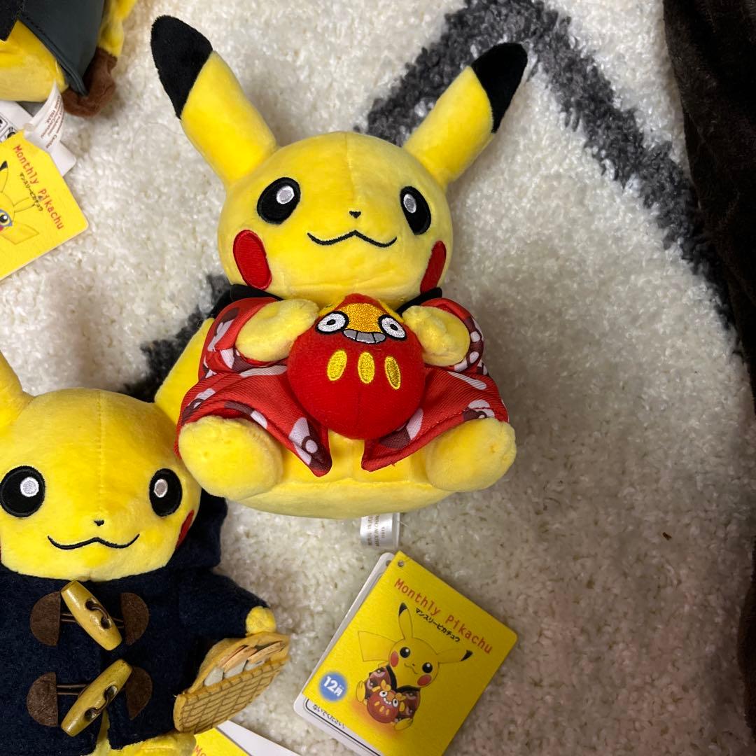 ぬいぐるみ　マンスリーピカチュウ2015、2016 9体セット