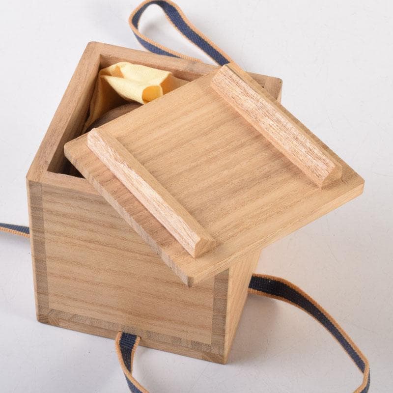 茶道具　天然木　黒柿製　きれいな木目の棗　時代箱　V　8356