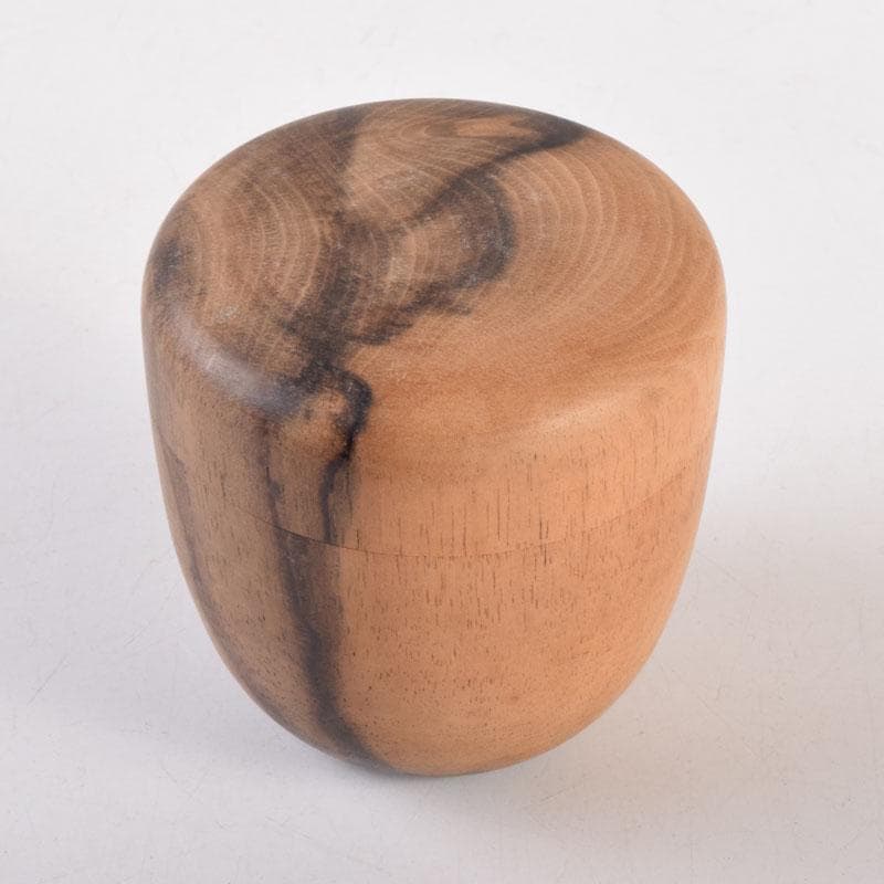 茶道具　天然木　黒柿製　きれいな木目の棗　時代箱　V　8356