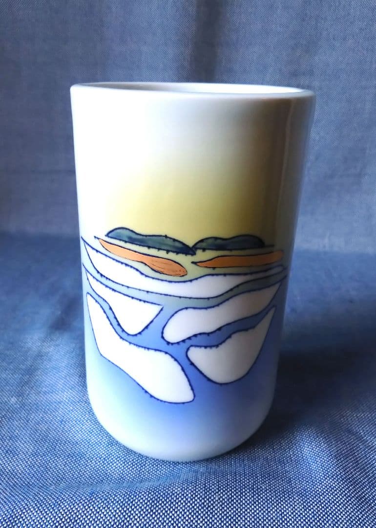 【未使用】有田焼 辻聡彦 花瓶 想雲図 共箱・栞付き 長期保管品 希少作家作品