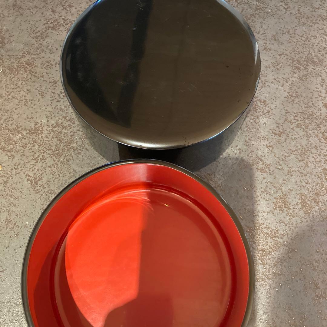 漆器 輪島塗　重箱 大小2個セット 黒 赤