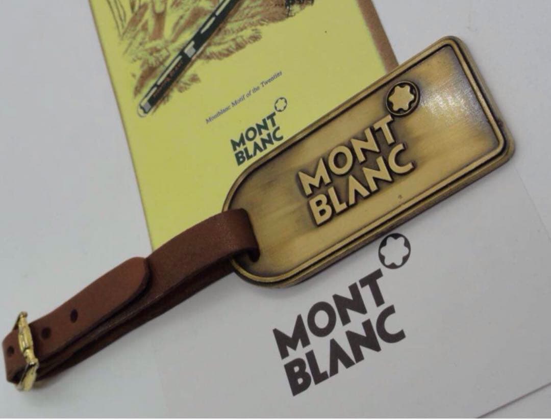 モンブラン★未使用保管品ヴィンテージ★本革＆メタル製タグネームタグ★キーホル