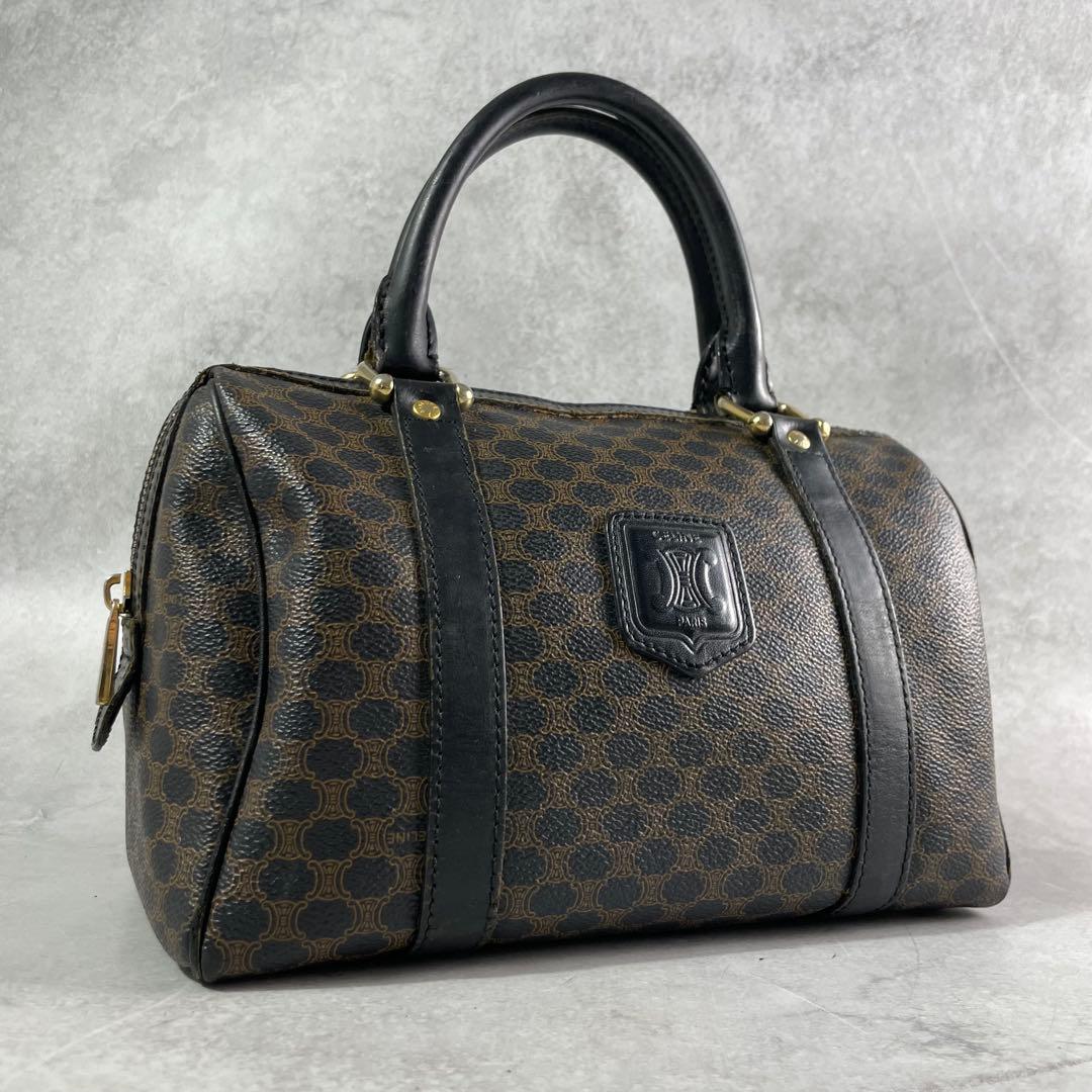 入手困難✨ セリーヌ ミニボストンバッグ 黒マカダム レザー pvc ブラック