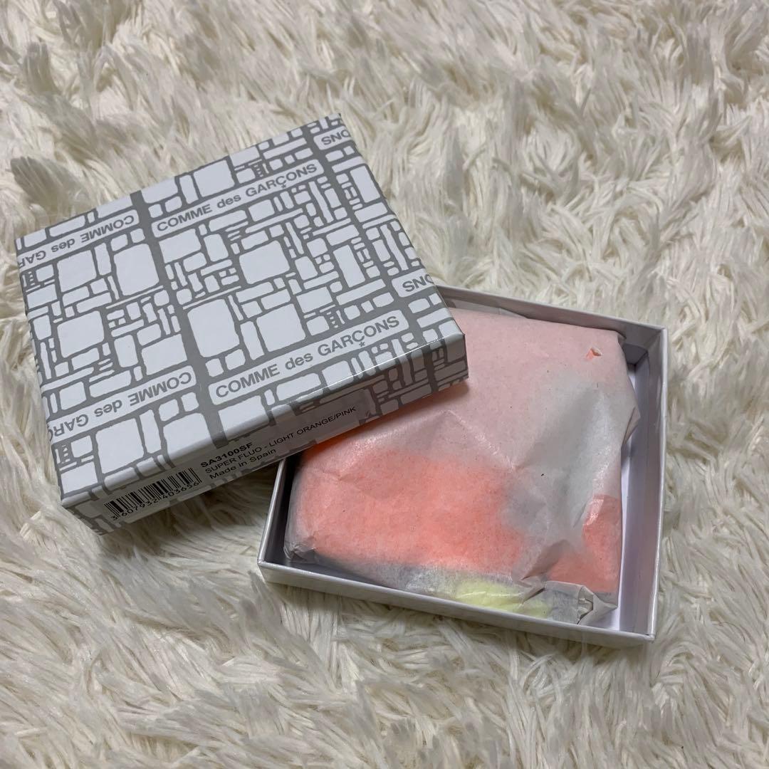 コムデギャルソン SUPER FLUO 財布　オレンジ/ピンク　SA3100SF