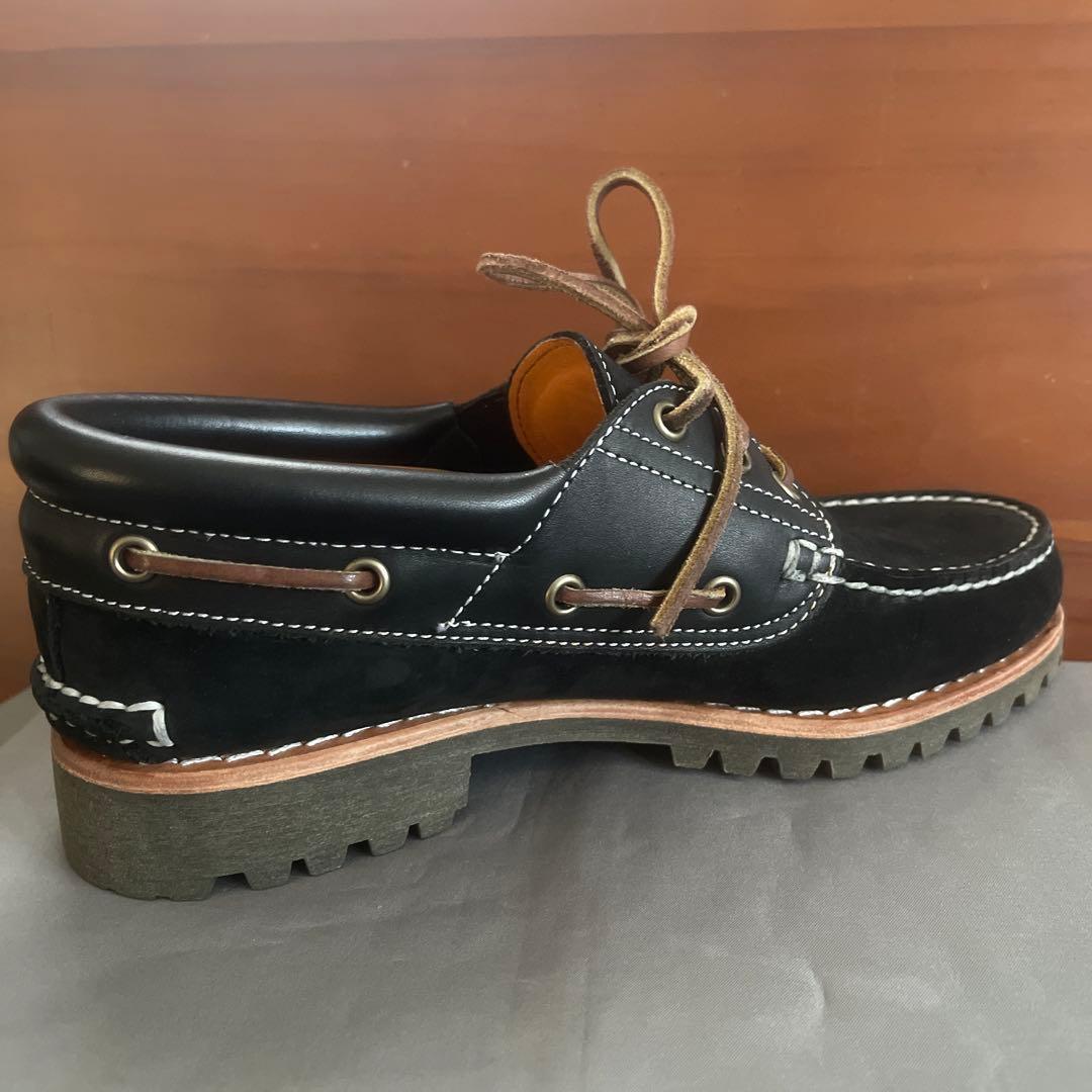 ティンバーランド ブラックレザー デッキシューズ 19529 25cm