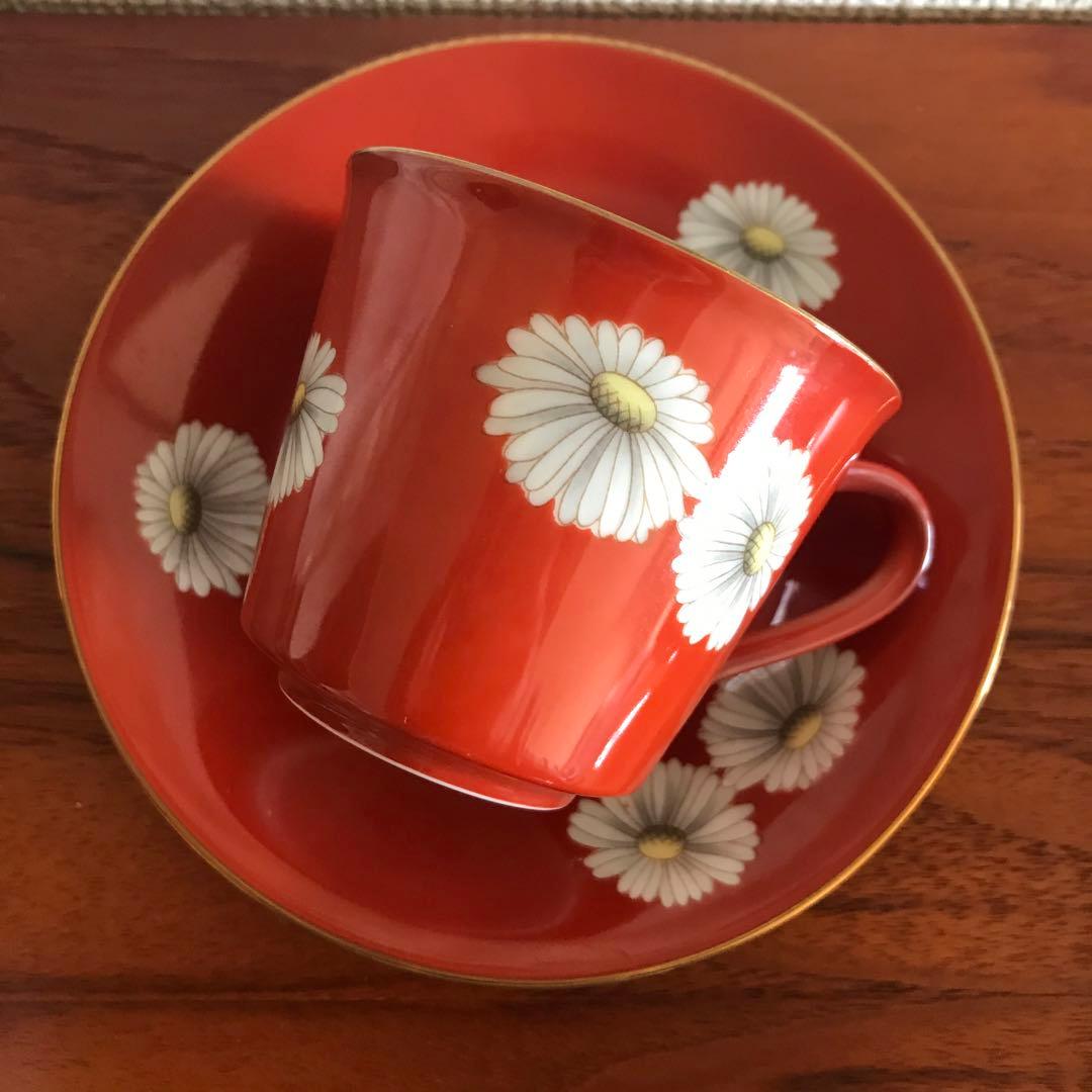 プレミアノリタケ　赤菊　カップ&ソーサー