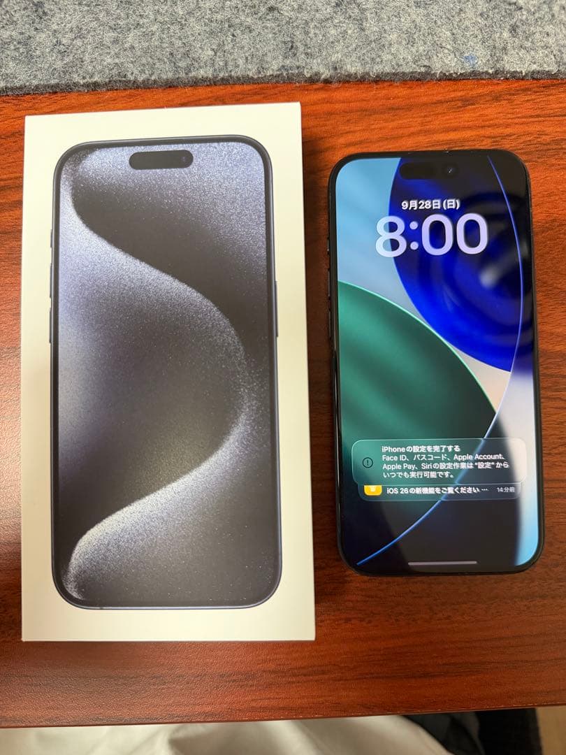 【美品】iPhone 15 Pro 128GB ブルーチタニウム（SIMフリー）