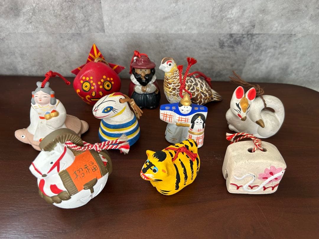 陶器動物置物 10点セット　郷土土産　土鈴など②