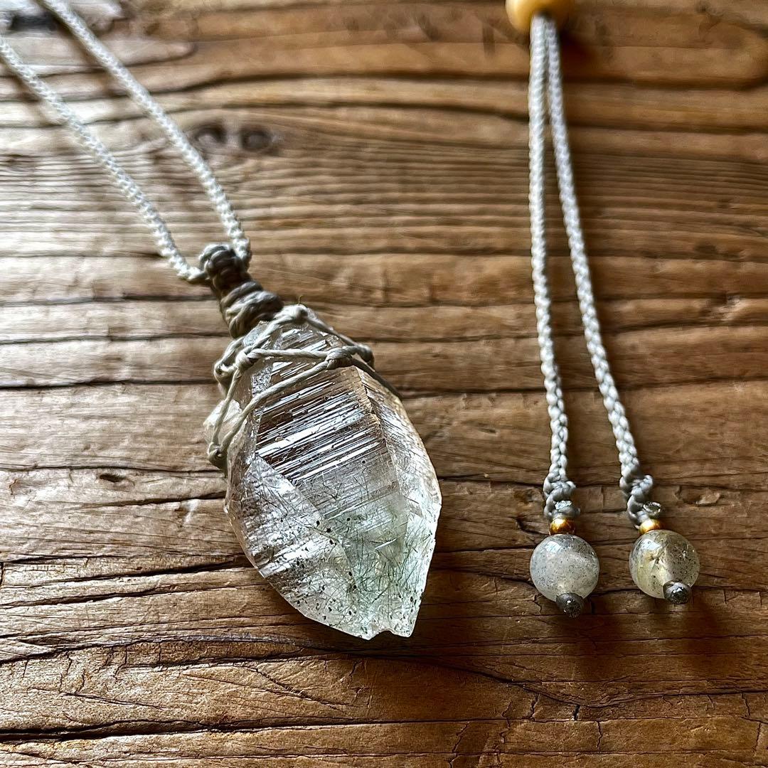 ヒマラヤ水晶 ルチルクォーツ ＊ マクラメペンダント ネックレス 28