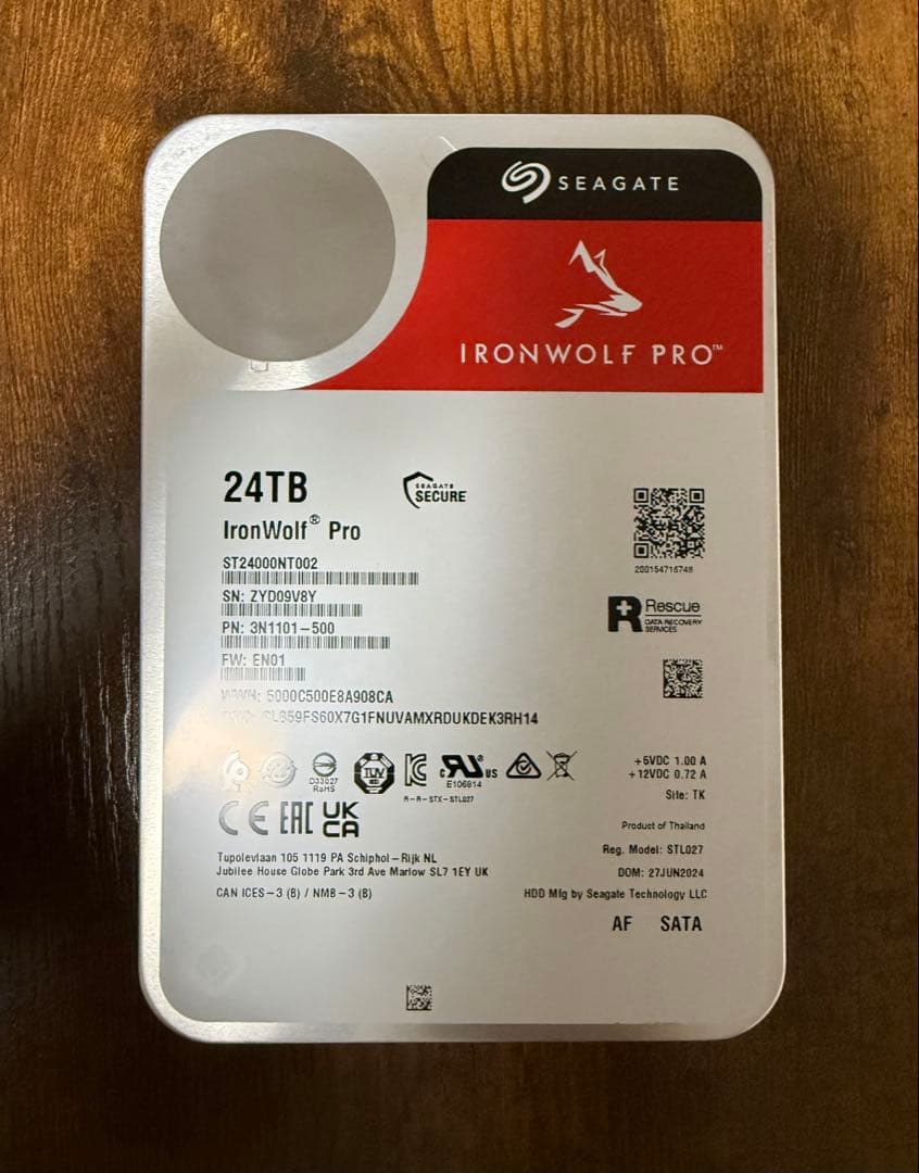 Seagate IronWolf Pro 24TB 稼働684h 動作良好