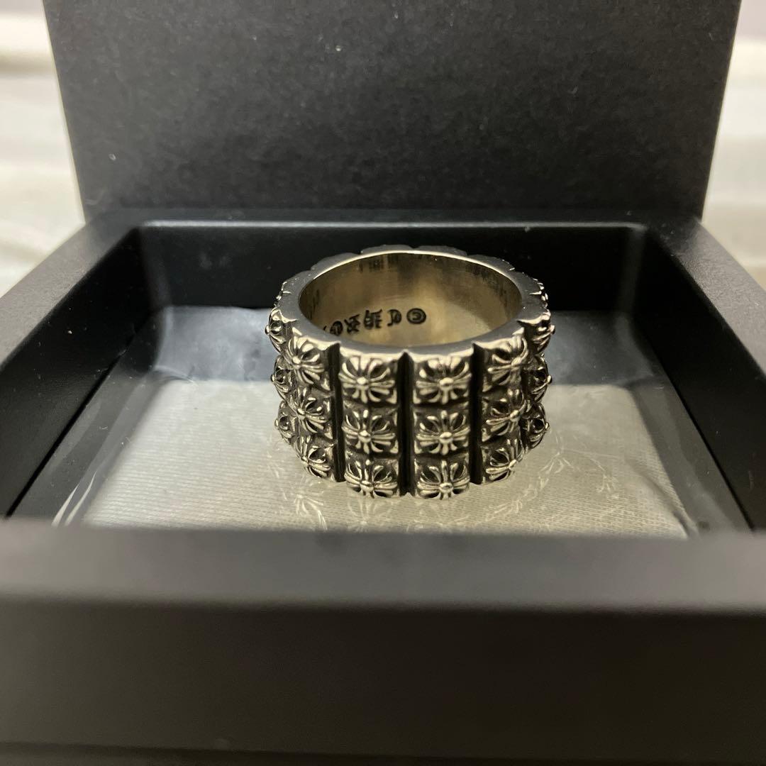 クロスリング シルバー925 刻印 19.5号 フレア ユリ