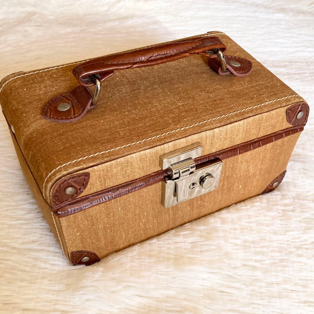 ジュエリー ボックス トランク　ミラー ケース　鍵付き　ヴィンテージ　小物入れ