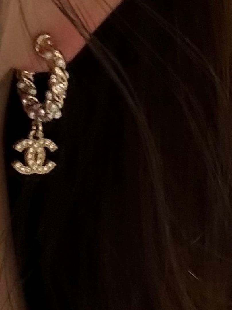 CHANEL フープロゴピアス　美品